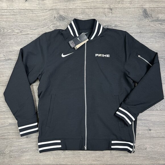 Nike Prime Bomber Jacket Size Small Mens Deion Sanders Black White NCAA 2.0 $160